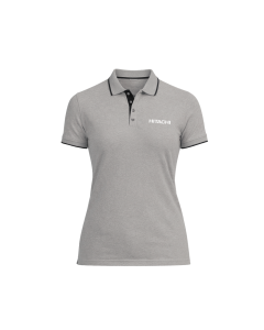 Grey Polo T-shirt with Contrast Tipping - Women