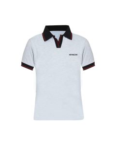 Grey Polo T-shirt with Contrast Tipping - Women